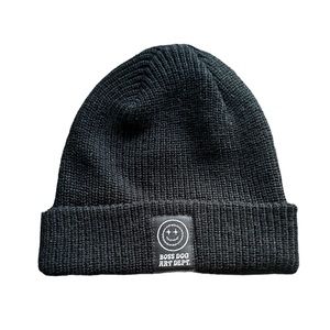 Boss dog  logo label black beanie